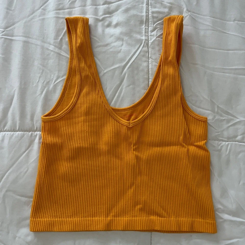 Orange Ribbed Tank - Picture 1 of 3